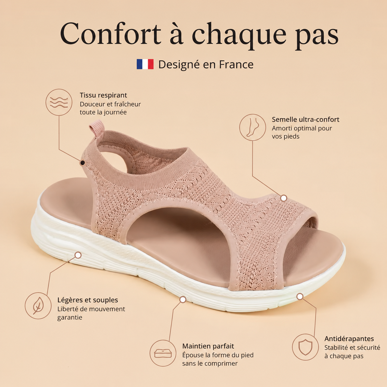 Sandales Premium Chloe™ - Élégance e Confort